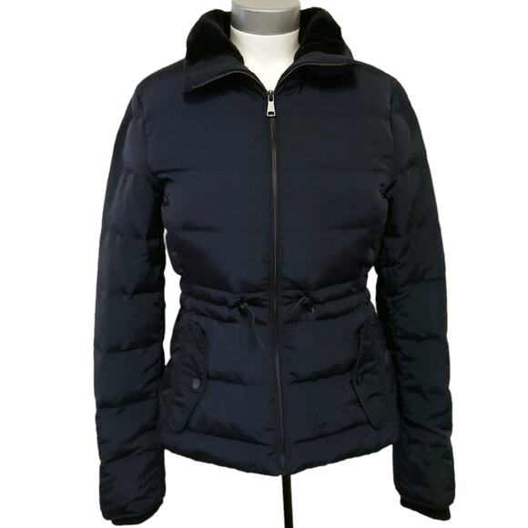 Zara Jackets & Blazers - ZARA Woman feather down faux fur collar puffer winter jacket navy blue Size XS